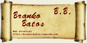 Branko Batos vizit kartica